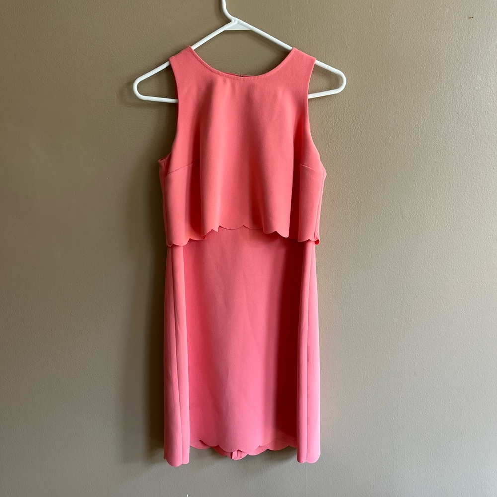 LOFT dress | Color: pink | scallop sleeveless dress | size: petite, 2P